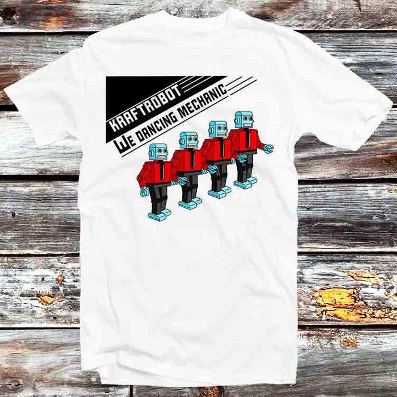Great Deal 230 Gsm 100% Cotton Kraftwerk Dancing Mechanic Robot T Shirt Vintage Retro Cool Gift Mens Womens Unisex Cartoon Anime Top Tee B443 L