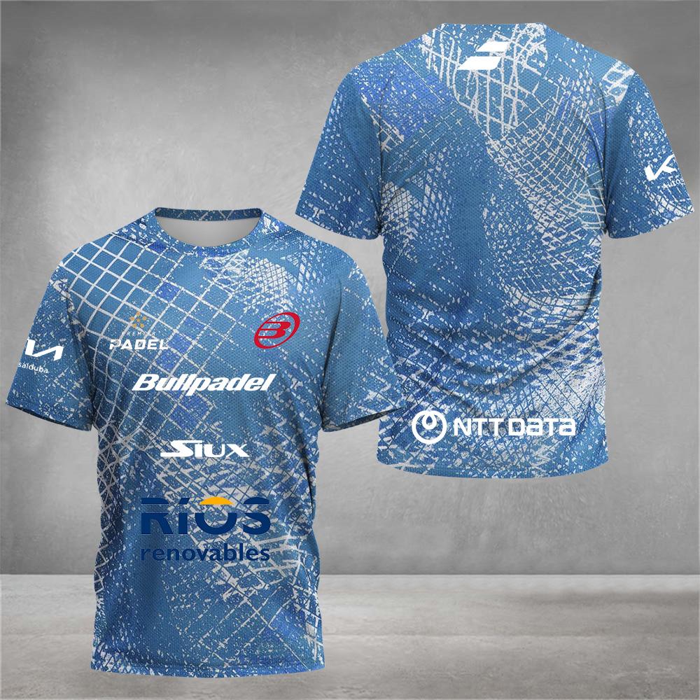 ETST42 Snel drogende ademende padel tennis fans T-shirt heren tennis training korte mouwen kleding zomer 3D print o-hals T-shirts top L