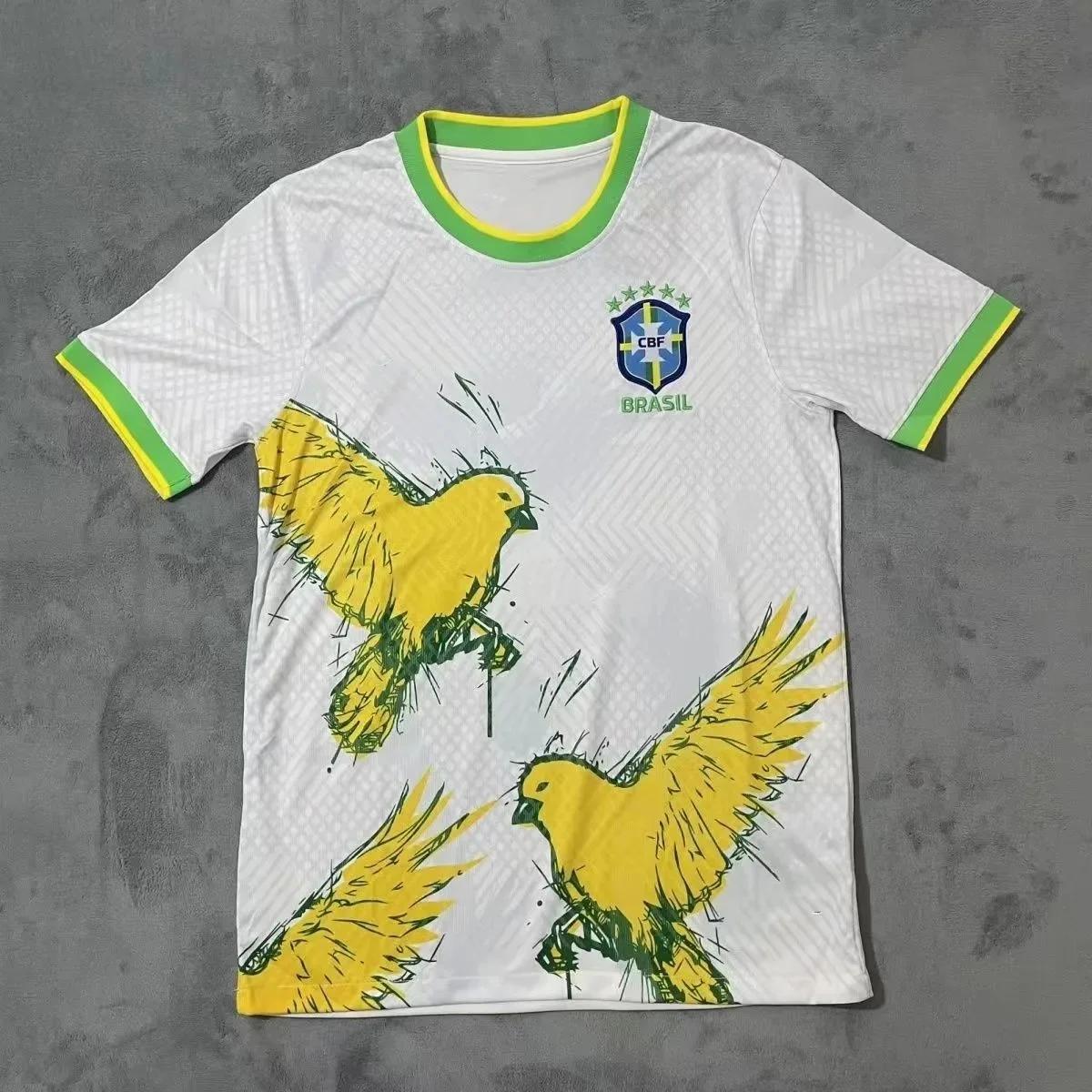 Haijian02 Men's Shirts New Hot-selling Brazilian Football Jersey and Leisure Thai Jersey Short Sleeve Quick-Dry Training Sports Unisex Top S