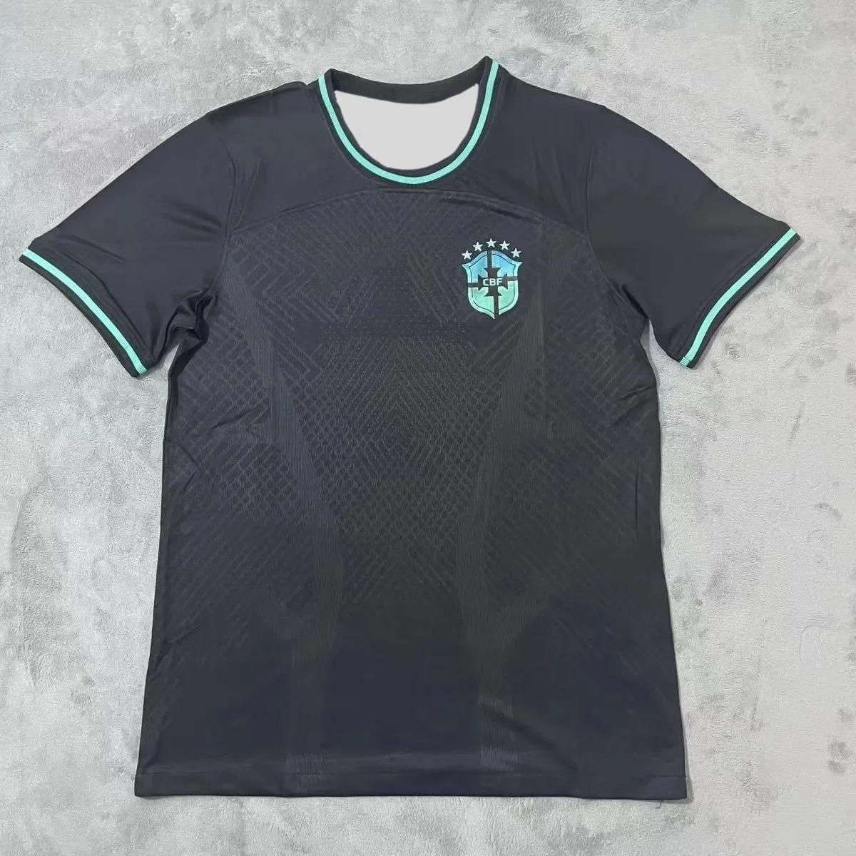 Haijian02 Men's Shirts New Hot-selling Brazilian Football Jersey and Leisure Thai Jersey Short Sleeve Quick-Dry Training Sports Unisex Top M