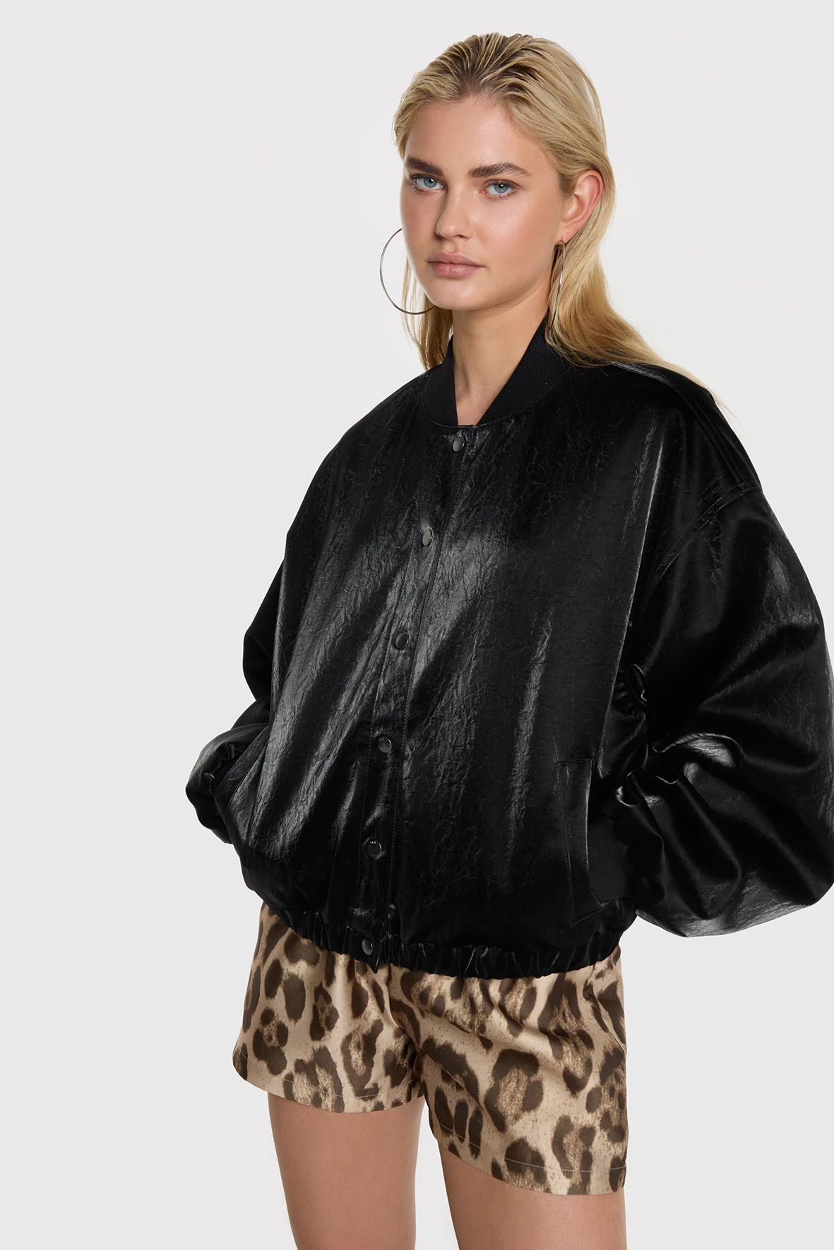 Alix The Label 2508414312 velvet leather bomber