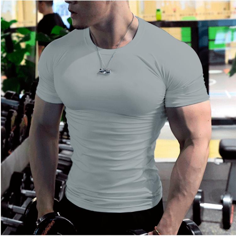 JunChengMY Jeugd 2024 Zomer Nieuwe Sport Casual Korte mouwen Trendy Mode heren T-shirt Tops 2XL grijs