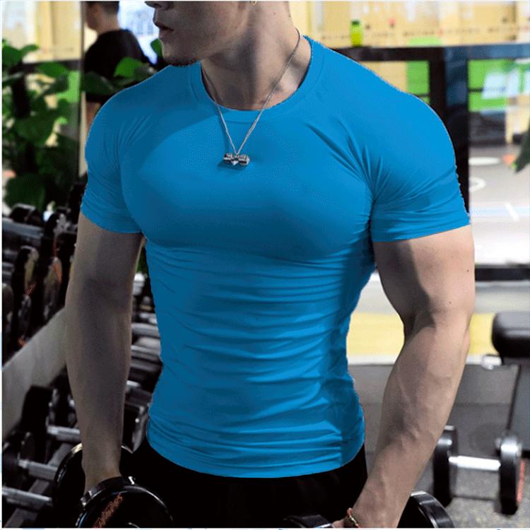 JunChengMY Jeugd 2024 Zomer Nieuwe Sport Casual Korte mouwen Trendy Mode heren T-shirt Tops S blauw