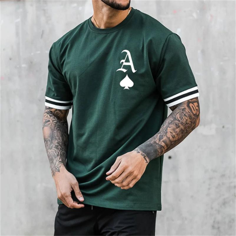 ETST WENDY T-shirt voor heren Letter King O-hals herentop Dagelijkse vrijetijdskleding Vintage sportkleding Losse oversized kleding Trend korte mouwen M