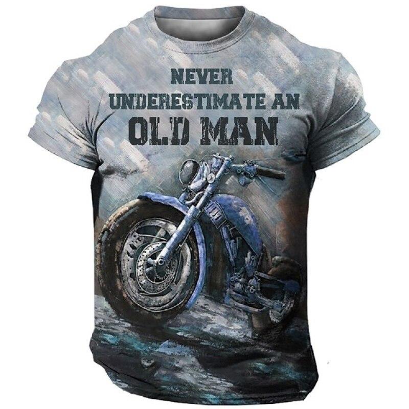 Xuhaijian02 Vintage motorfiets heren T-shirt 3D-print rijden korte mouw zomer mannelijke kleding casual tops klassieke biker ademend T-shirt 3XL