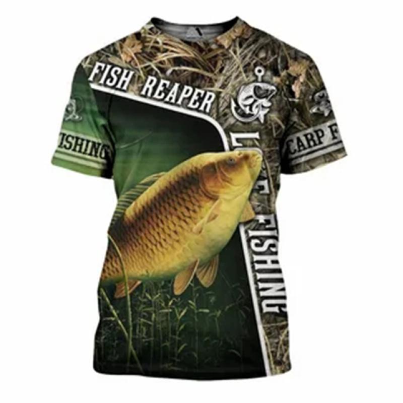 ETST WENDY 3D Vis Gedrukte T-shirt voor Mannen Zomer mannen Karpervissen Grappige T-shirt Vrouwen Kids Mannelijke Oversized Korte mouw Tops Tees 100-6XL XXL