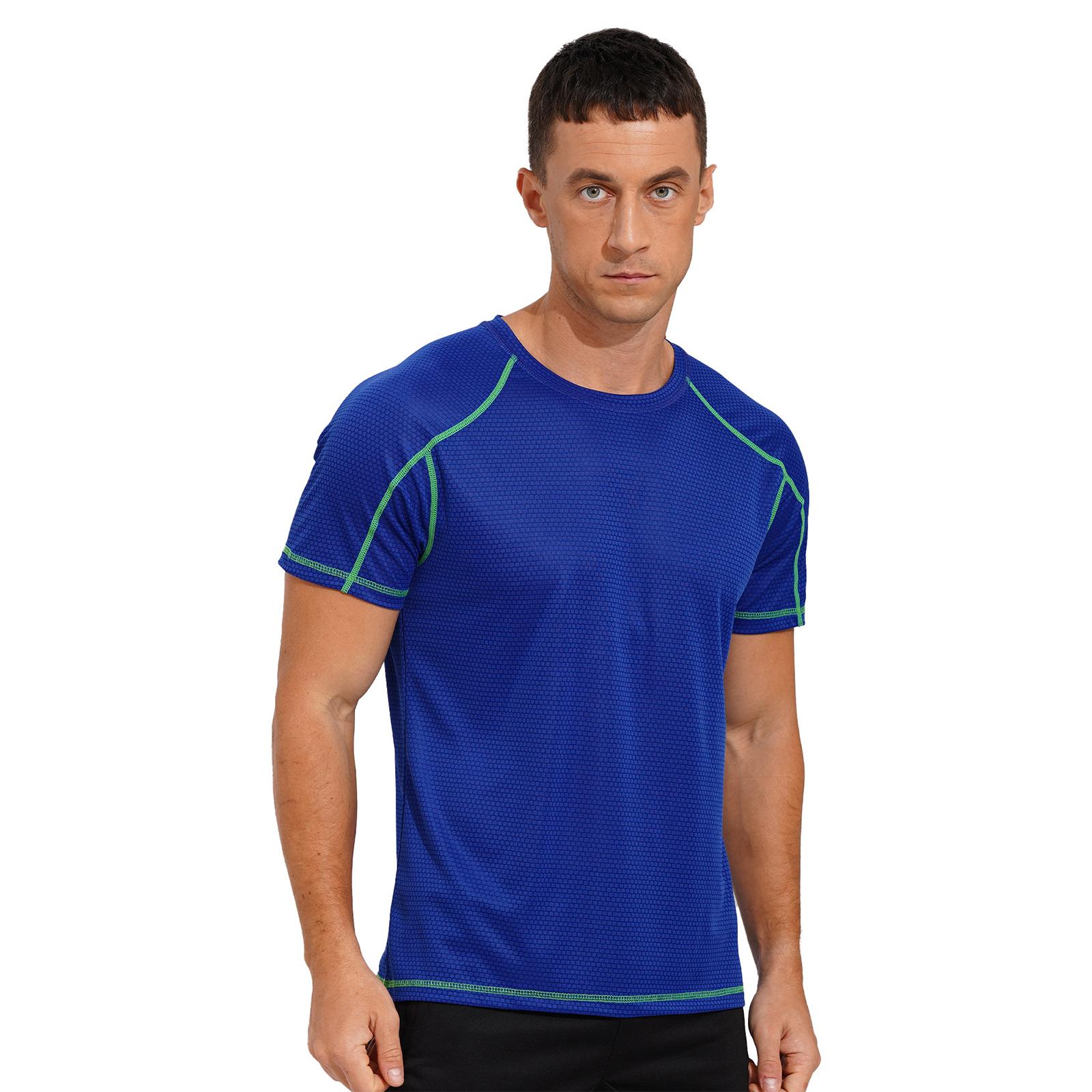 Aislor Heren zwemshirts Rash Guard T-shirt Snel drogend zwemtopje Korte mouwen Spiersport T-shirt 3XL