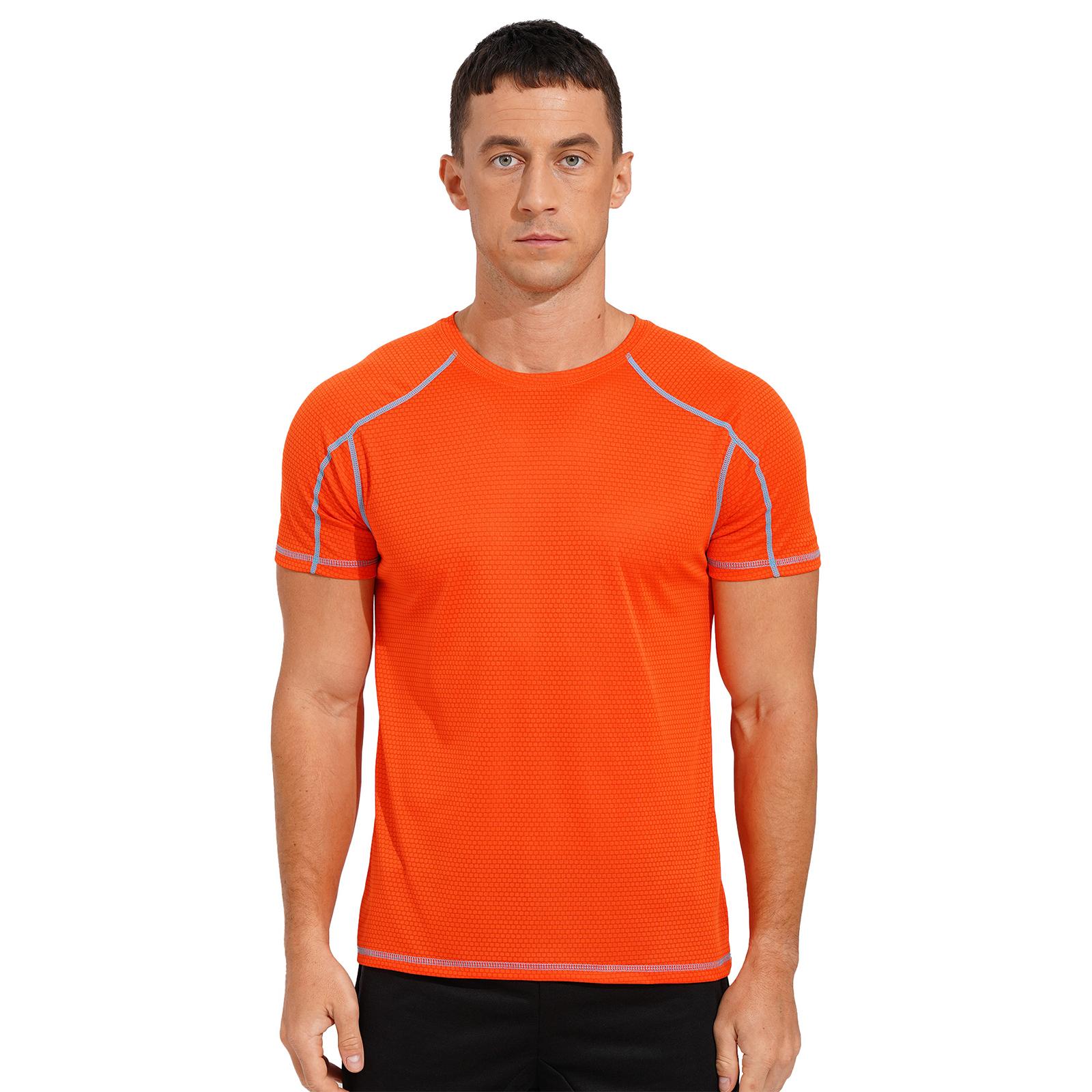 Aislor Heren zwemshirts Rash Guard T-shirt Snel drogend zwemtopje Korte mouwen Spiersport T-shirt XL