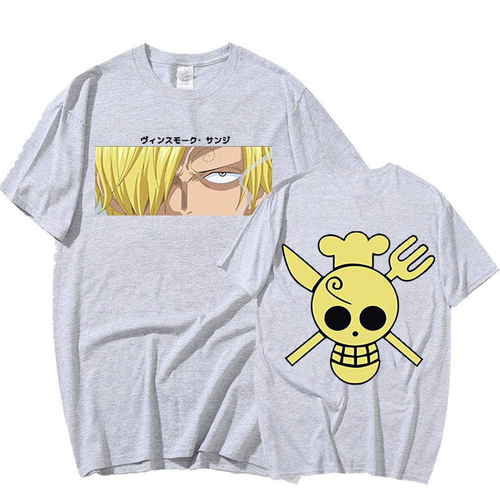 Nihao Anime Sanji T-shirts Mannen Harajuku Mode T-shirt Unisex Katoen Korte Mouw Losse T-shirt Oversized Tops Manga Streetwear 4XL