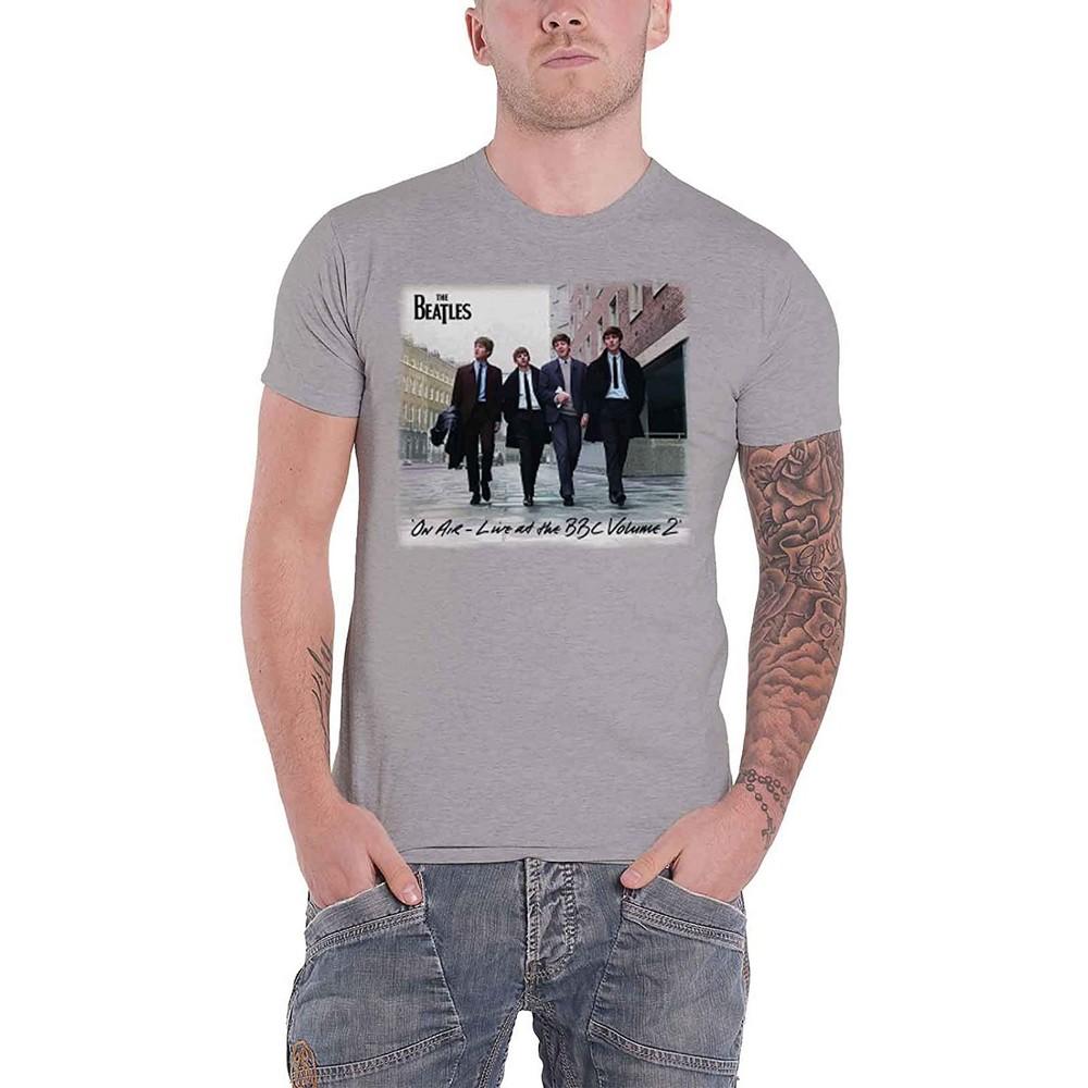 The Beatles Unisex volwassene op lucht T-shirt S grijs