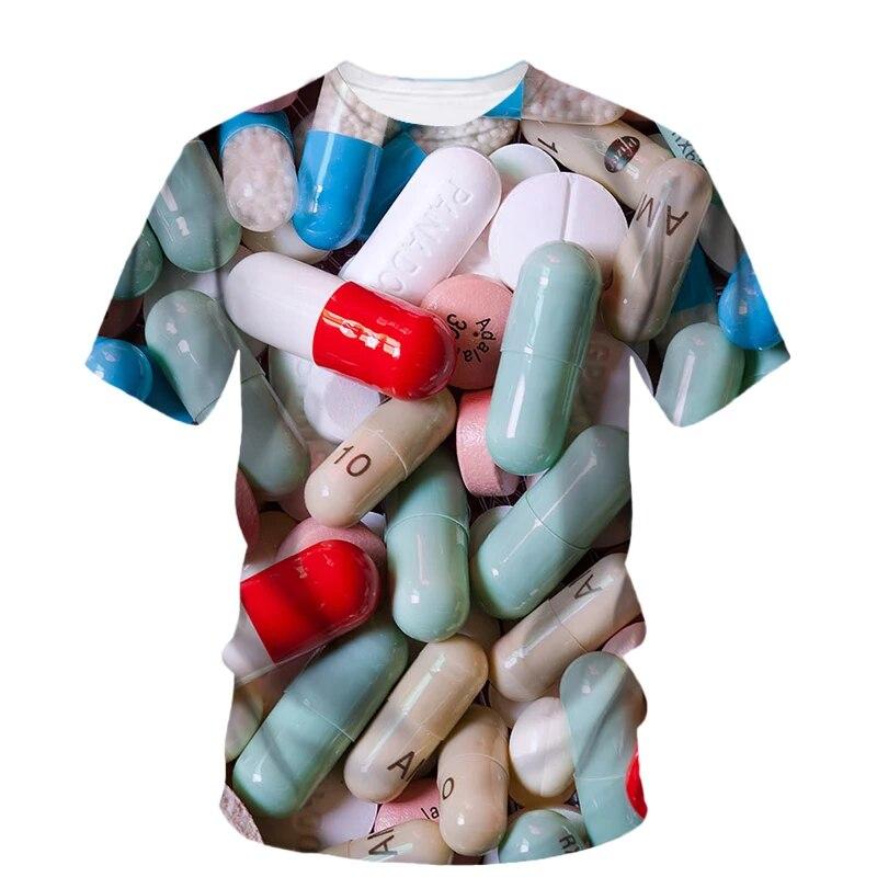 ETST WENDY Mode Originaliteit Pil grafische t-shirts voor mannen Casual Boheemse persoonlijkheid Trend Fun Gedrukte T-shirts met ronde hals en korte mouwen L