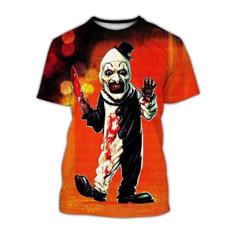 Xin nan zhuang Horrorfilm Terrifiel 3D-geprinte heren casual mode zomer thriller Halloween korte mouwen hiphop grappig cool T-shirt tops M