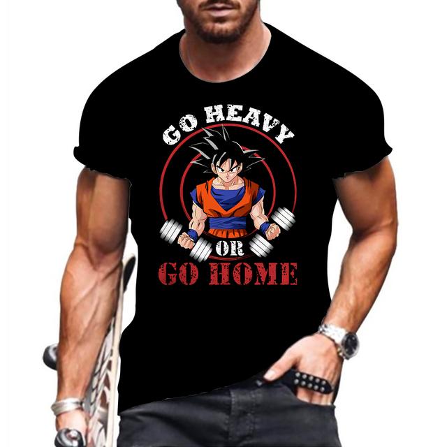 Baibao QIQI Z High Street Vegeta Grappige T-shirts Goku Gym T-shirt Man Y2k Kleding Harajuku Stijl Anime Zomer 3D Print Streetwear L