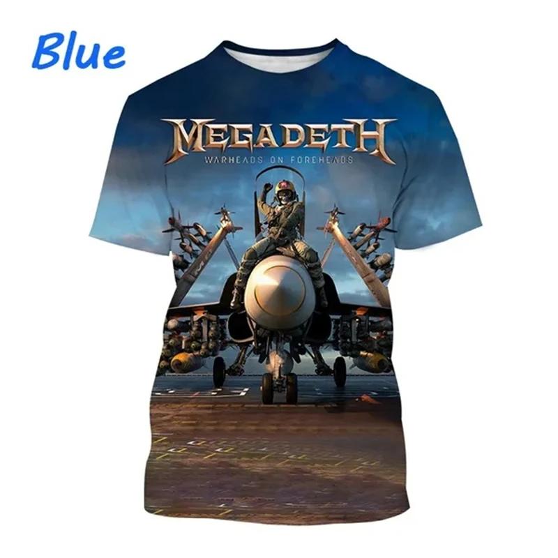 Laoxu Heavy Metal Rock Band Megadeth 3D geprinte T-shirts Zomer Mannen/Vrouwen Wilde Stijl Hip Hop Korte Mouw T-shirt Top Oversized Streetwear XL