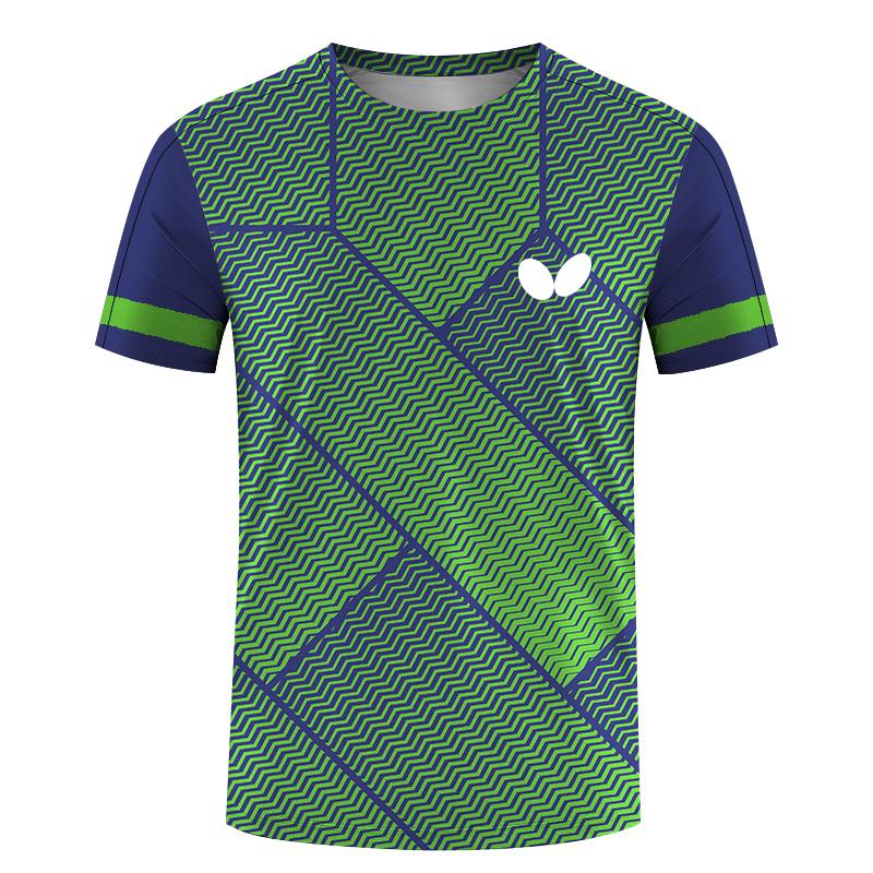 ForYourBeauty Zomer Heren Tafeltennis T-shirts Snel Droog Korte Mouw Tops Fitness Hardloopshirt Ademend Casual Sportkleding 5XL