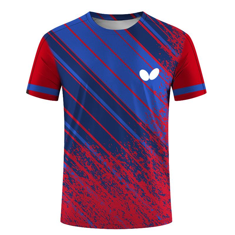ForYourBeauty Zomer Heren Tafeltennis T-shirts Snel Droog Korte Mouw Tops Fitness Hardloopshirt Ademend Casual Sportkleding 2XL