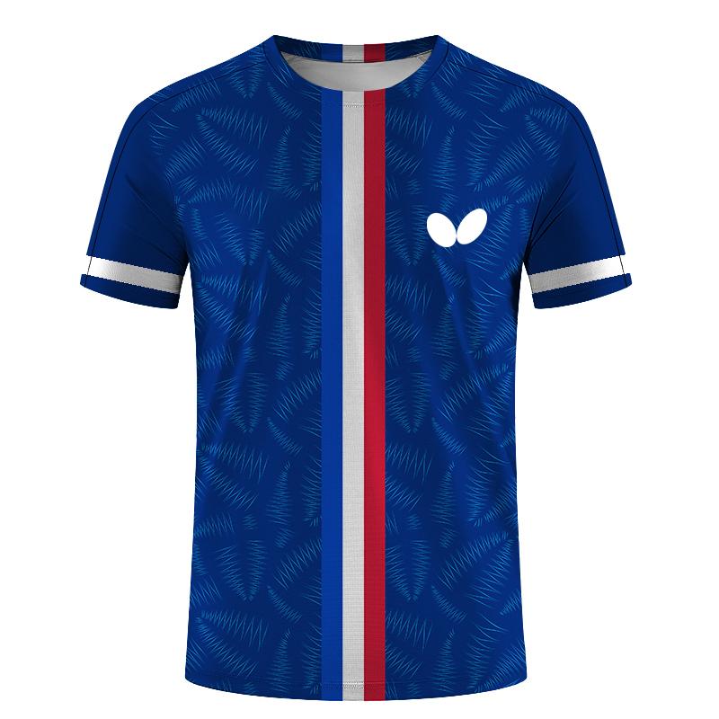 ForYourBeauty Zomer Heren Tafeltennis T-shirts Snel Droog Korte Mouw Tops Fitness Hardloopshirt Ademend Casual Sportkleding L
