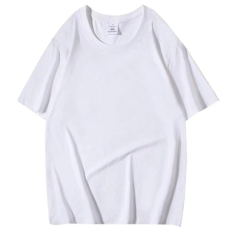 Top Men Wardrobe Heren 180g katoenen zomer T-shirt met korte mouwen, ronde hals en logo L