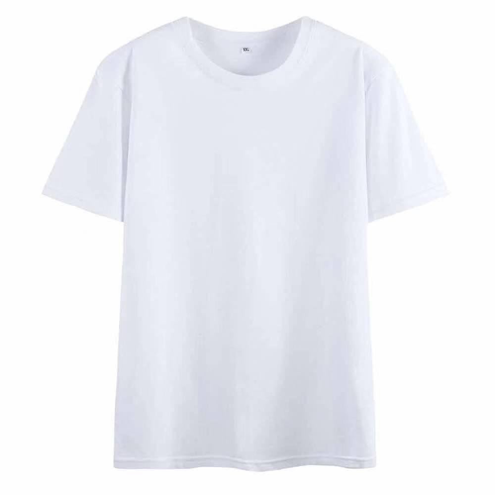 Top Men Wardrobe Heren 180g katoenen zomer T-shirt met korte mouwen, ronde hals en logo L wit