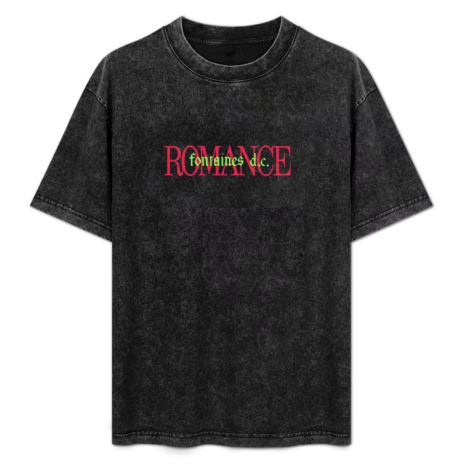 Continuously T-shirt Fontaines D.C.Romance T-shirt in The Modern World Heren Dames Katoenen T-shirts Korte Mouw Vintage Gewassen Losse Casual M