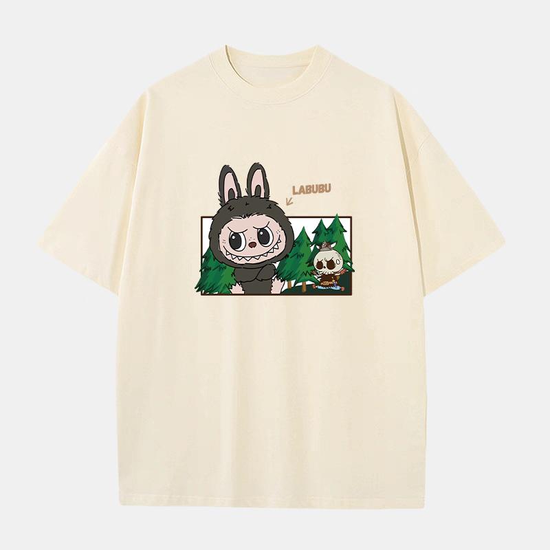 Chaokebang Hot Summer Men's T-Shirt LABUBU Printed Short Sleeve Oversized Tops Daily Versatile Clothing 6XL