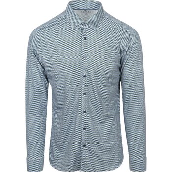 Desoto Overhemd Lange Mouw  Overhemd Squares Groen Blauw