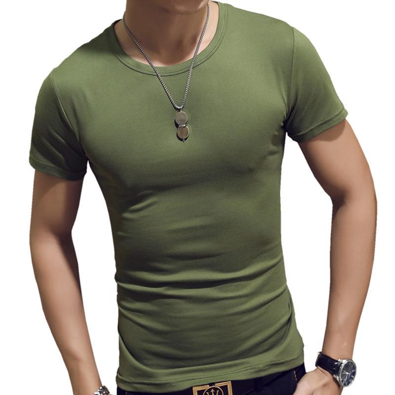 Yalujia Modieus slank heren-T-shirt Zacht en comfortabel ademend katoenen herenoverhemd Fitness en vrije tijd XL