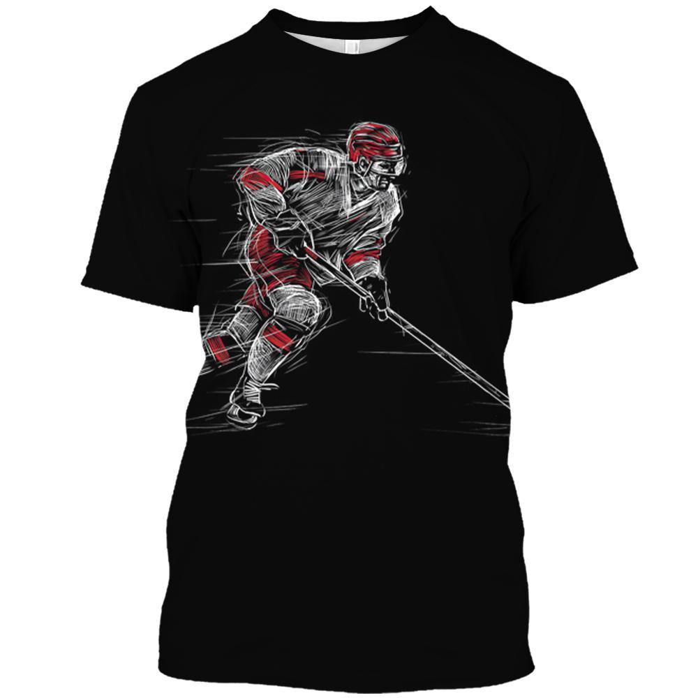 ETST 03 Hockey T-shirt 3D-printen Korte mouwen Top Mode Sport Casual T-shirts Oversized herenkleding Outdoor Streetwear Fans Kleding XL