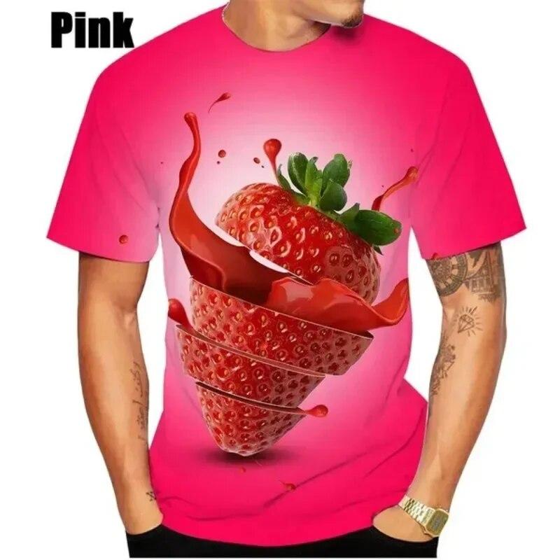TIP723 3D Aardbei Heren/Dames Haikyuu T-shirt 3D-print Korte mouwen Ronde hals Heren Tops Kleding Plus Size S~6xl Oversized 3XL