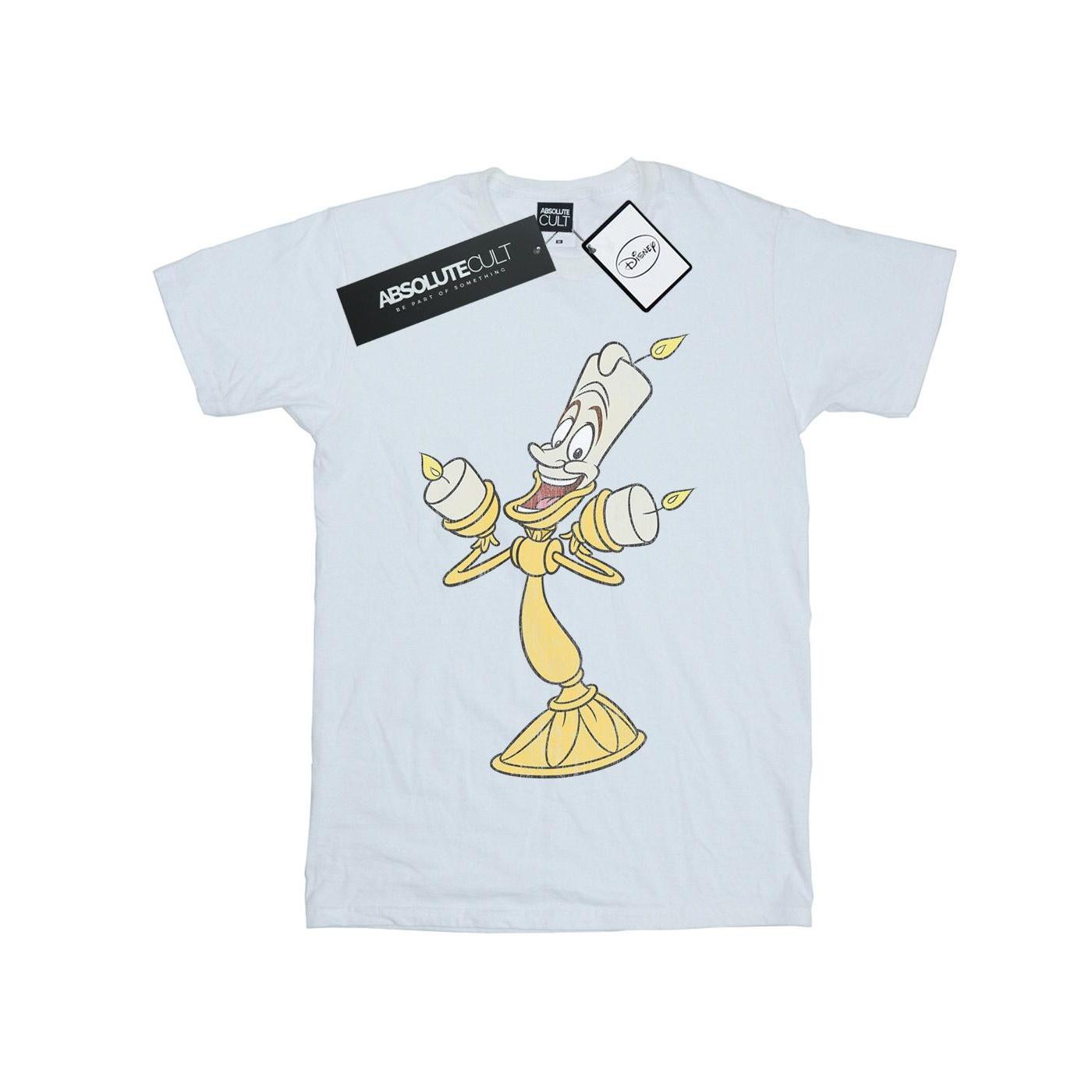 Disney heren schoonheid en het beest Lumiere Distressed T-shirt XL