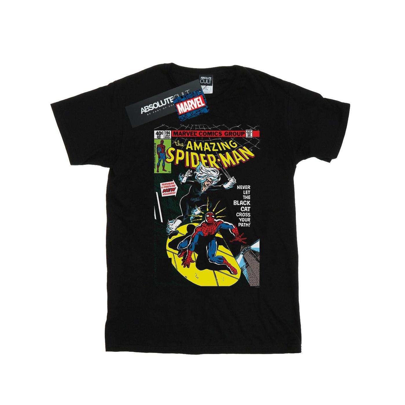 Marvel Spider-Man zwarte kat cover T-shirt voor heren S