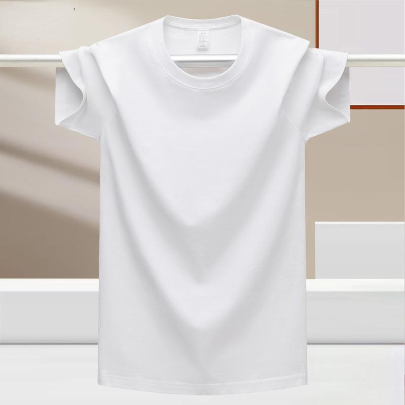 LOVE YOURSELF PLEASE Zomer-T-shirt van 100% katoen voor heren – losse pasvorm, ademend effen gekleurd T-shirt voor buitensporten en fitnessoefeningen 2XL