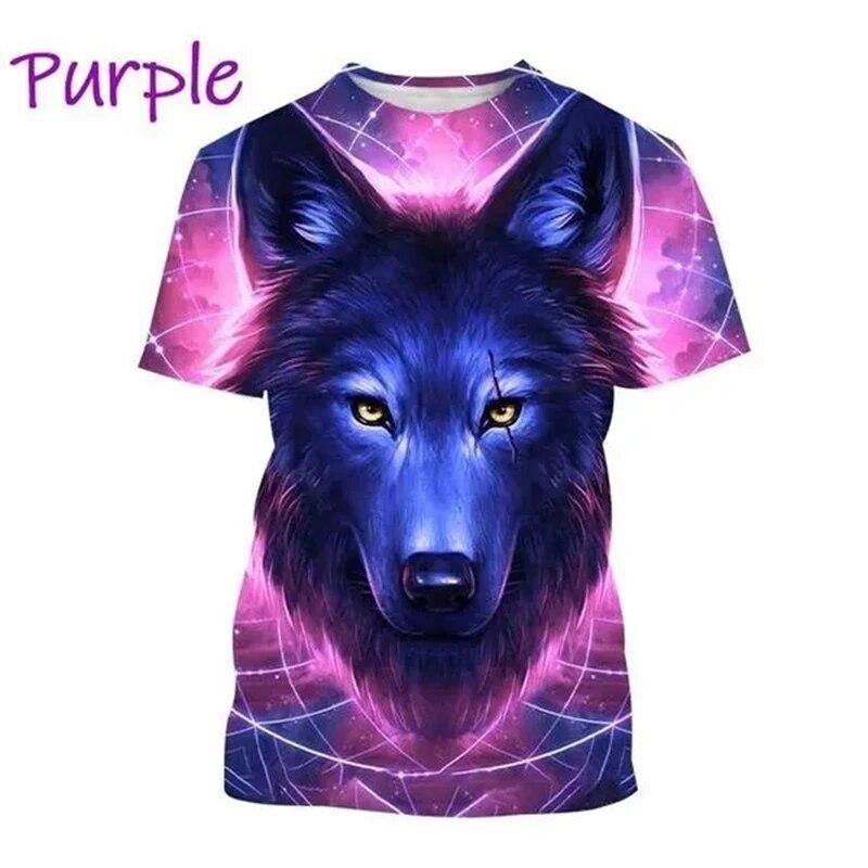 Bobby 2 Wolf 3D-print T-shirt Dierenpatroon Ronde hals Korte mouw Beast Wolf AI Art Fashion Casual Tops voor mannen en vrouwen M