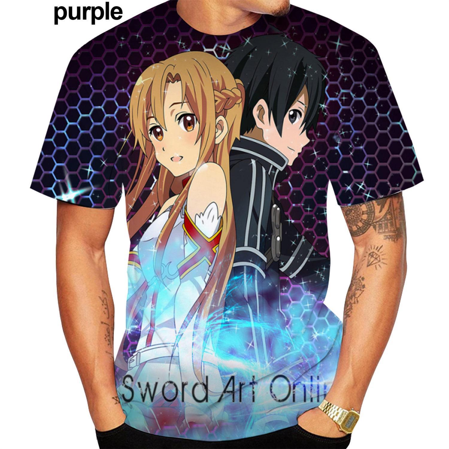 Xin nan zhuang Zomer Anime Sword Art Online 3D-printen Korte mouw Casual Harajuku T-shirt Oversized Top Tees M