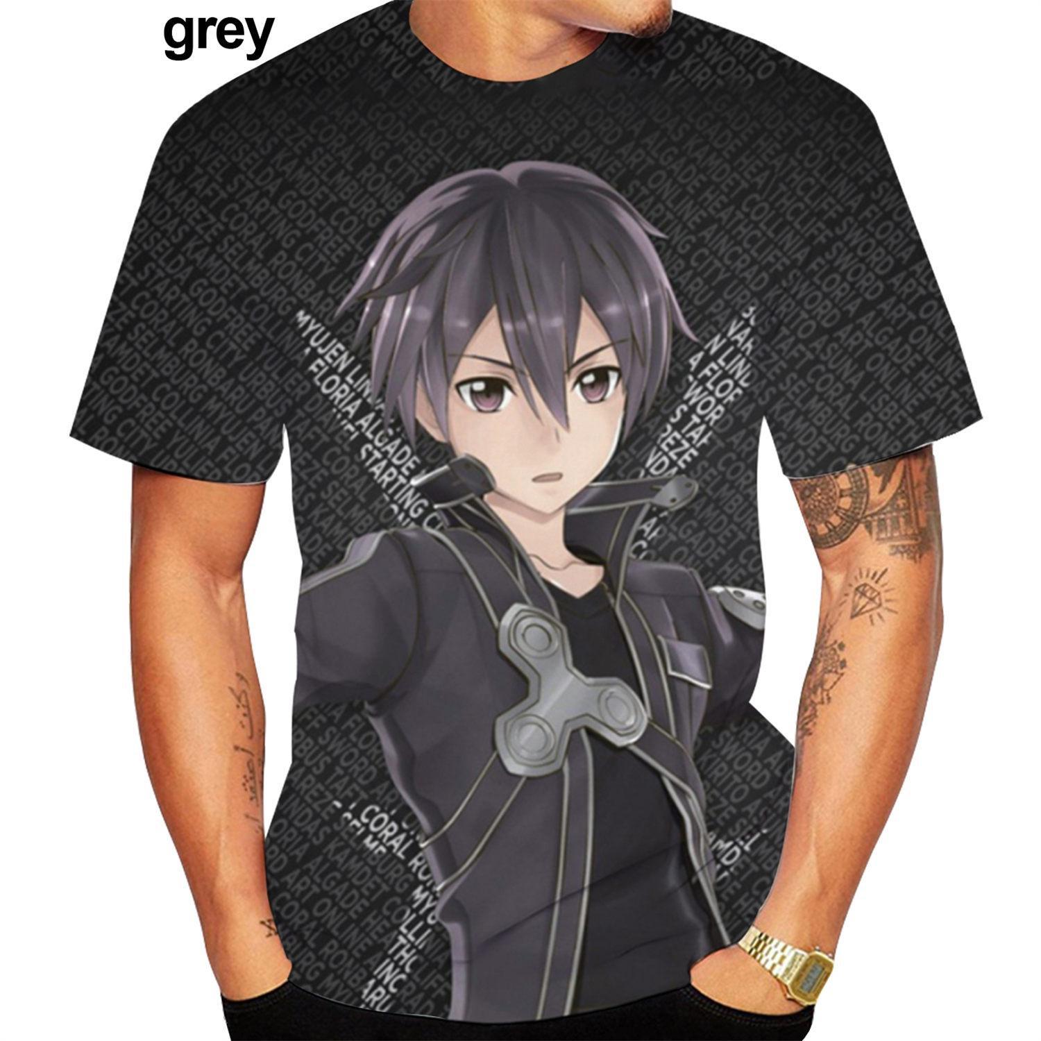 Xin nan zhuang Zomer Anime Sword Art Online 3D-printen Korte mouw Casual Harajuku T-shirt Oversized Top Tees XXL