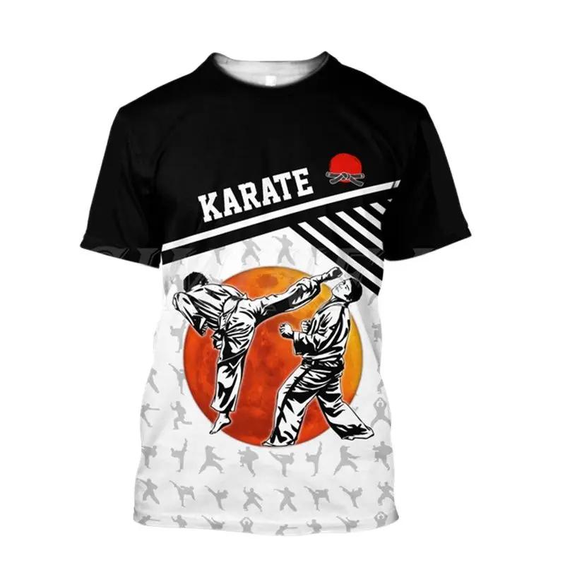 Xuhaijian02 Japan Training T-shirt Mannen 3d Karate Gedrukt Tee Tops Oversized Korte Mouwen Hoogwaardige Sportkleding Mannen Sneldrogende t-shirt L