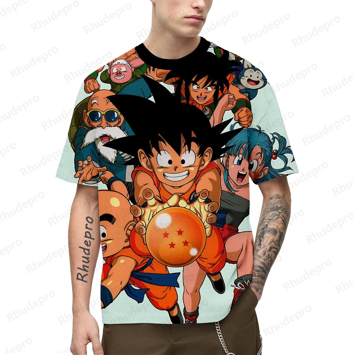ETST 011 Zomer Hot Men Japan Anime Goku All Over 3D Print Cosplay Kinderen Straat T-shirts Unisex Oversized Top 2024 Korte mouw L