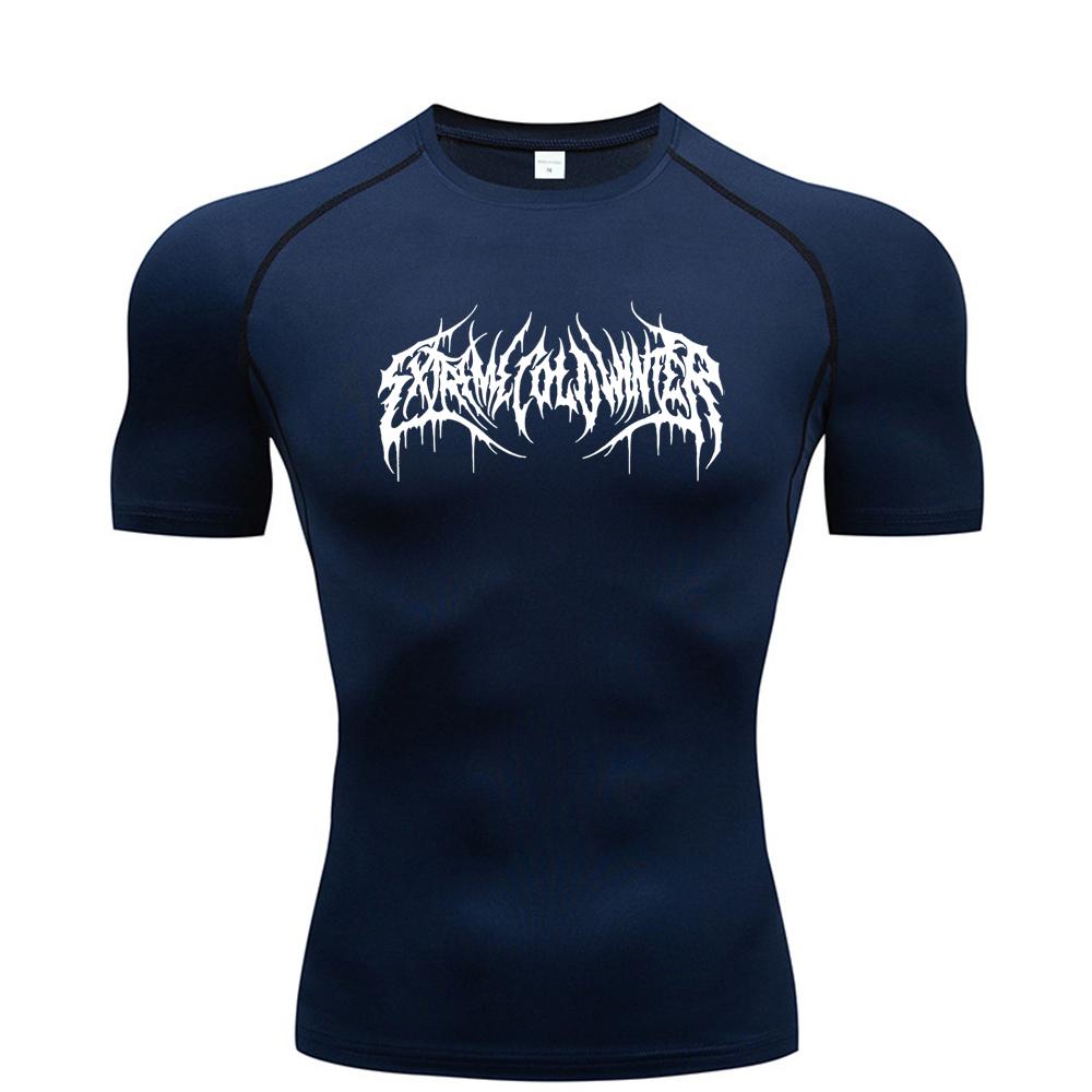 Dress in July Zomer Compressie Sweatshirt Korte Mouw Heren Fitness T-shirt Hardloop Snel Drogende Top Gym Workout Bodybuilding T-shirt S-3XL L