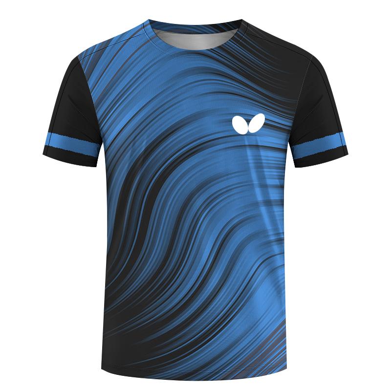 ForYourBeauty Zomer Heren Tafeltennis T-shirts Snel Droog Korte Mouw Tops Fitness Hardloopshirt Ademend Casual Sportkleding S