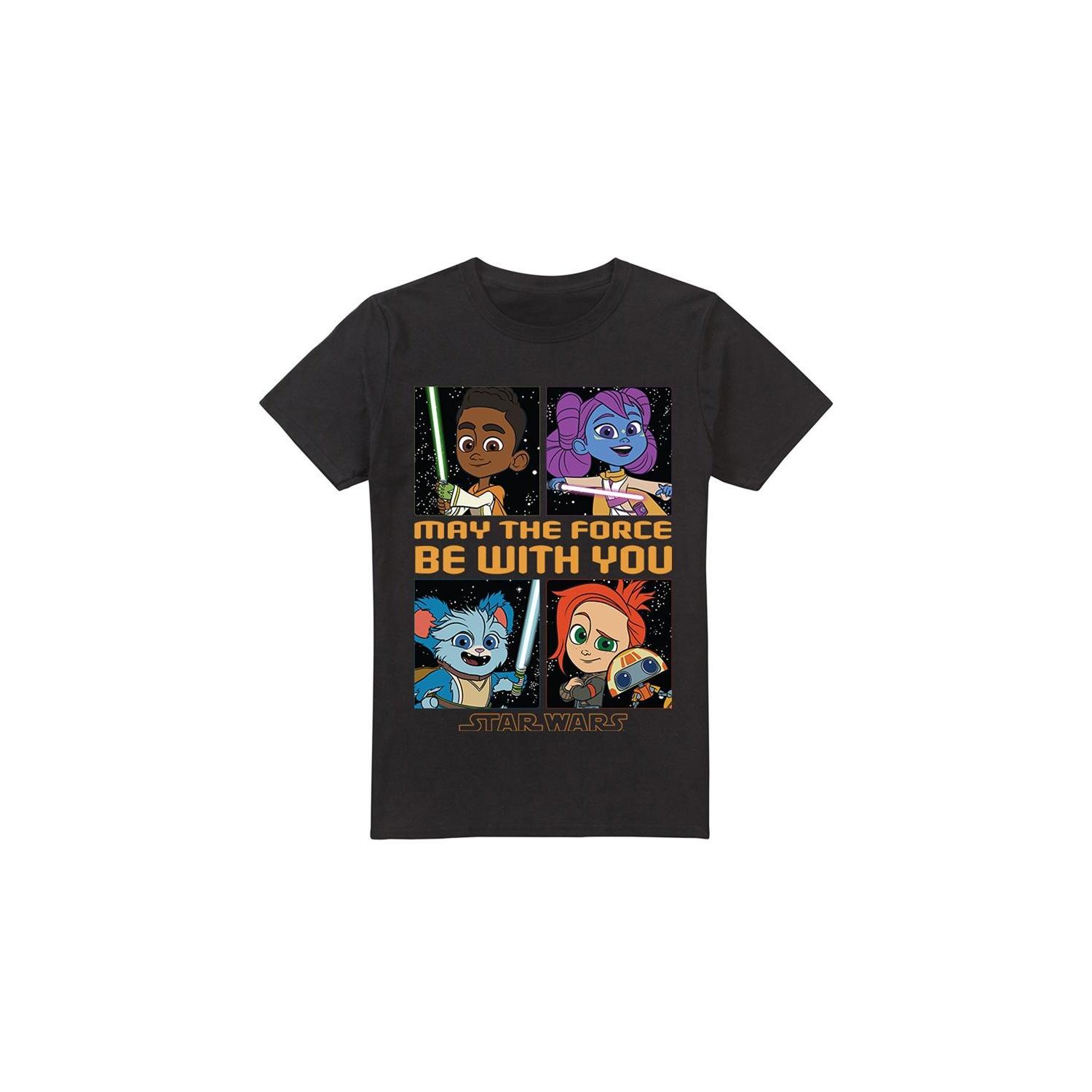 Star Wars Mens Young Jedi Adventure Among The Stars T-Shirt 3XL zwart