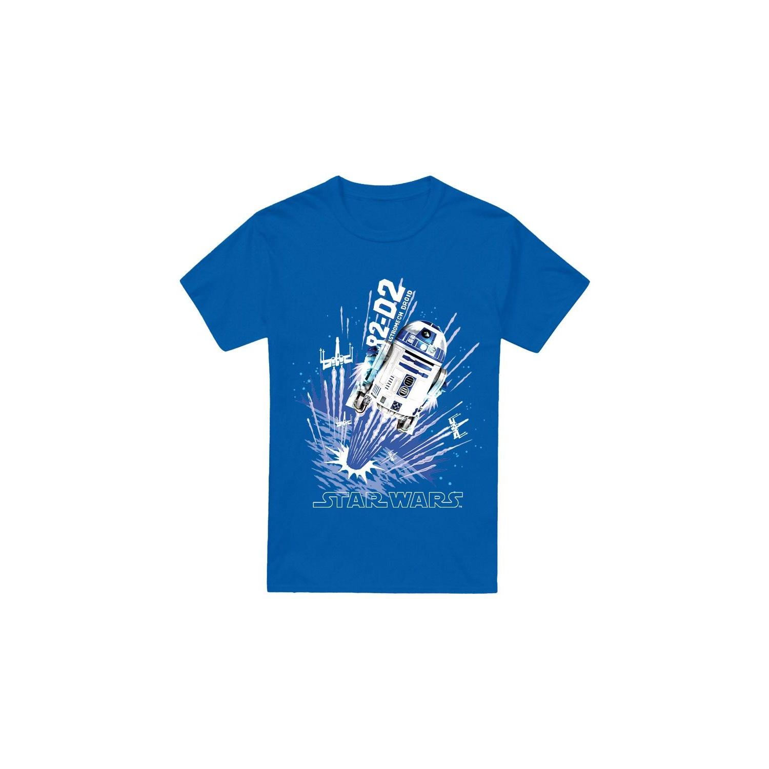 Star Wars Mens Blast Off R2-D2 T-Shirt S koningsblauwe kleur