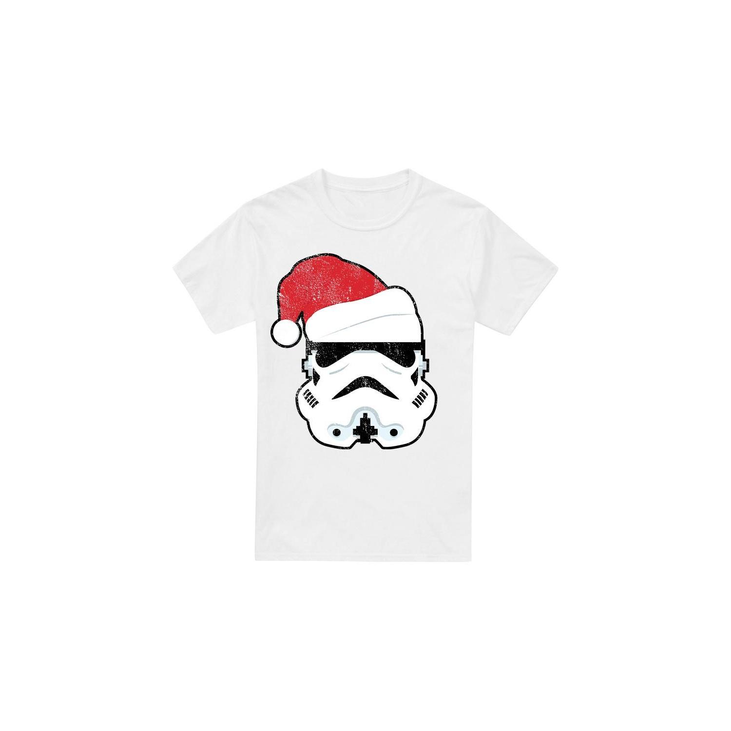 Star Wars Mens Stormtrooper Santa Christmas T-Shirt L wit