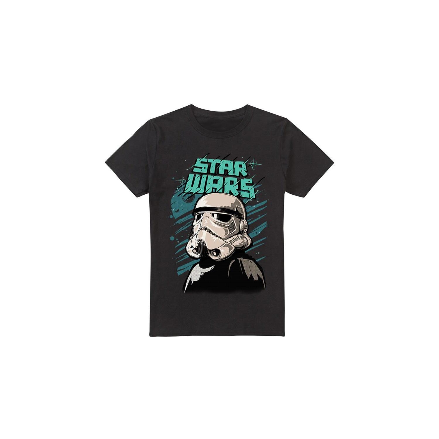 Star Wars Mens Street Glare Stormtrooper T-Shirt S zwart