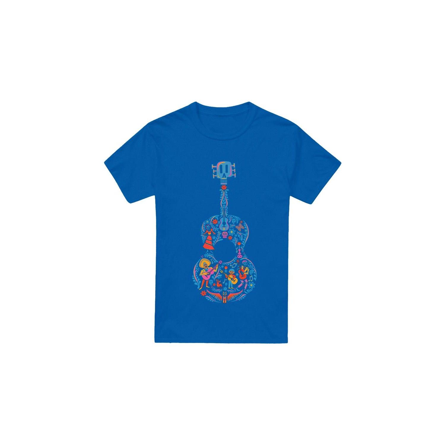 Coco Mens Ernesto Miguel Hector Colourful Guitar T-Shirt 3XL koningsblauwe kleur