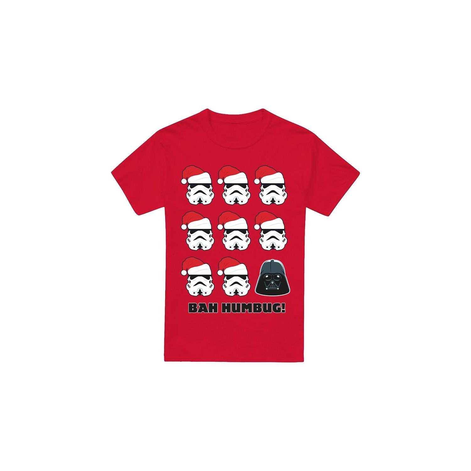 Star Wars Mens Bah Humbug Stormtrooper Darth Vader T-Shirt 3XL rood
