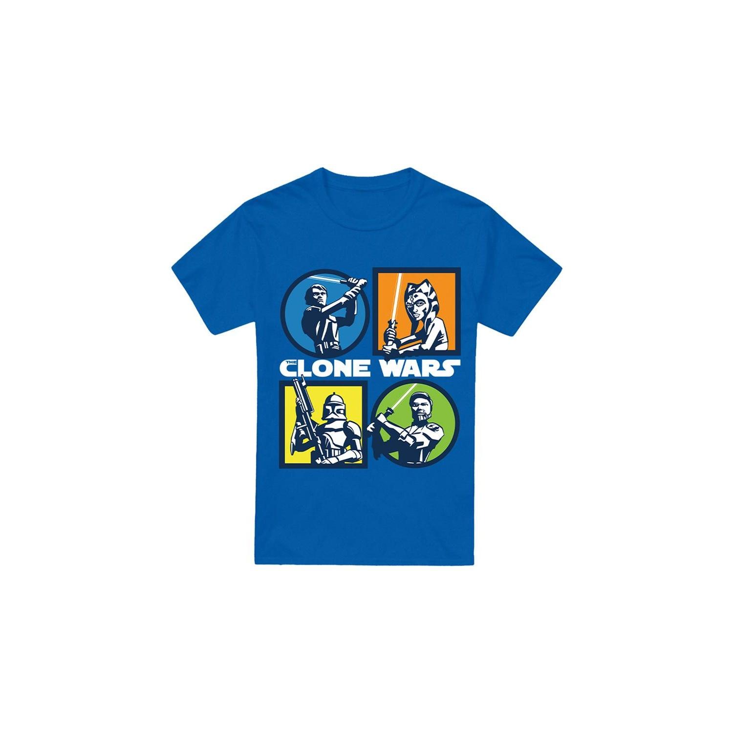 Star Wars Mens Clone Wars Grid T-Shirt S koningsblauwe kleur