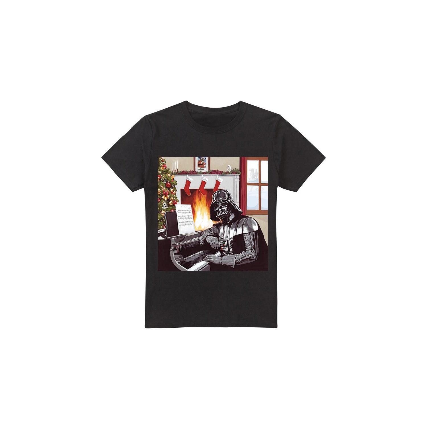 Star Wars Mens Christmas Carols Darth Vader T-Shirt 3XL zwart