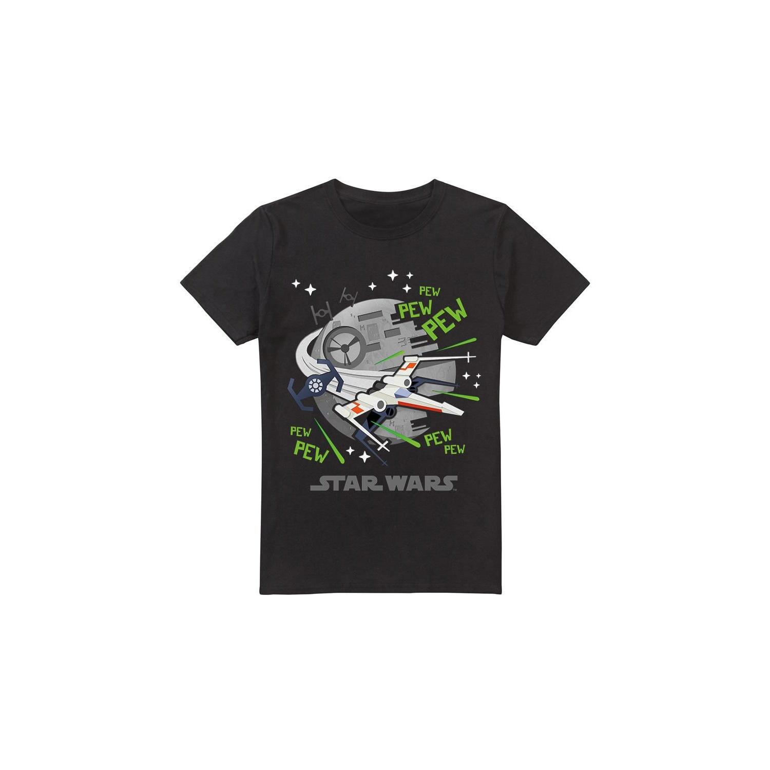 Star Wars Mens Pew Pew X-Wing T-Shirt M zwart