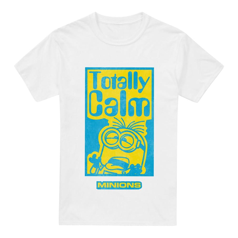 Minions Mens Totally Calm T-Shirt 3XL wit