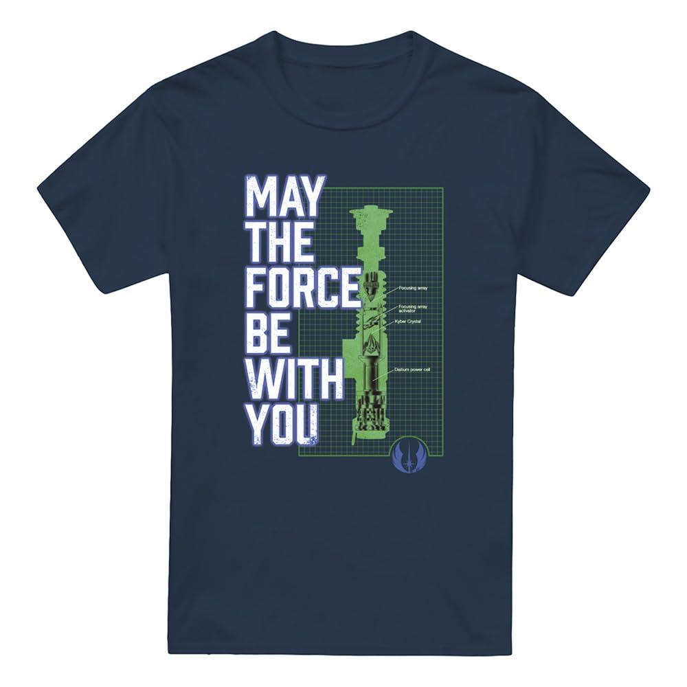 Star Wars Mens Force Lightsaber T-Shirt XL Vloot